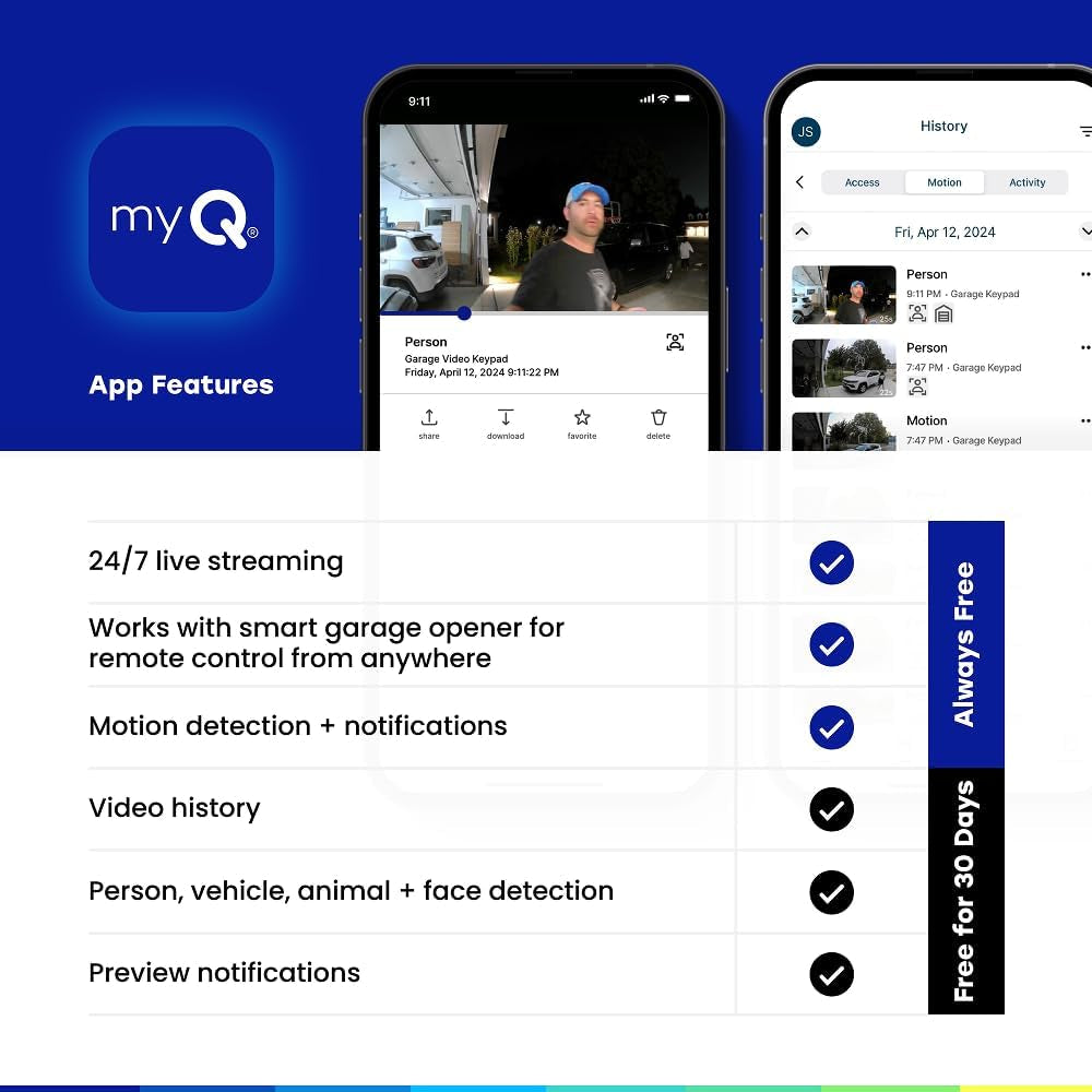 Myq Smart Indoor Security Camera – 1080P HD Video, Night Vision, Motion Detection, Wi-Fi, Two-Way Audio, Smartphone Control