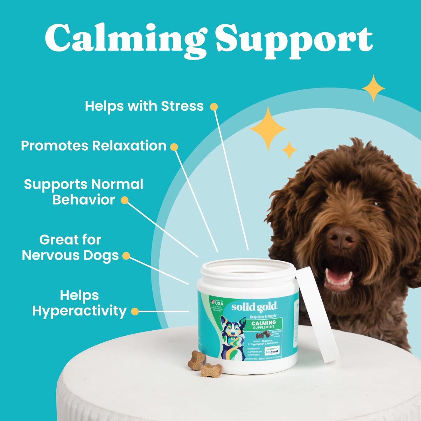 Calming Chews for Dogs - Dog Calming Chews W/Melatonin for Separation, Stress & Hyperactivity Relief - Supports Relaxation for Travel, Fireworks & Storms - All Ages & Sizes - Bacon 120Ct