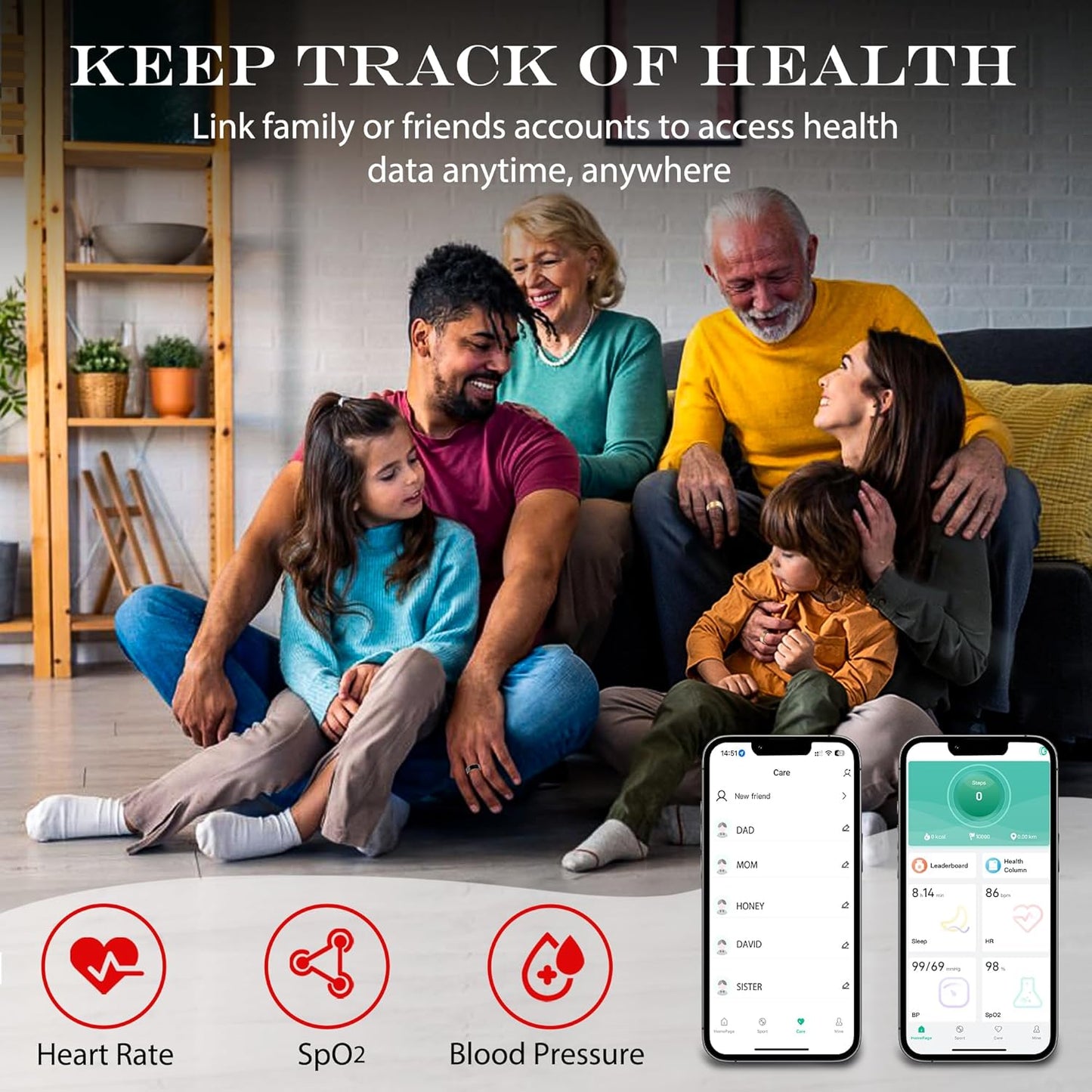Smart Health Ring for Women Men Fitness Tracker with Heart Rate, Blood Oxygen, Blood Pressure, Sleep Monitoring, Step Counting, IP68 Waterproof for Ios and Android, No Subscription Fee, Rose Gold 8