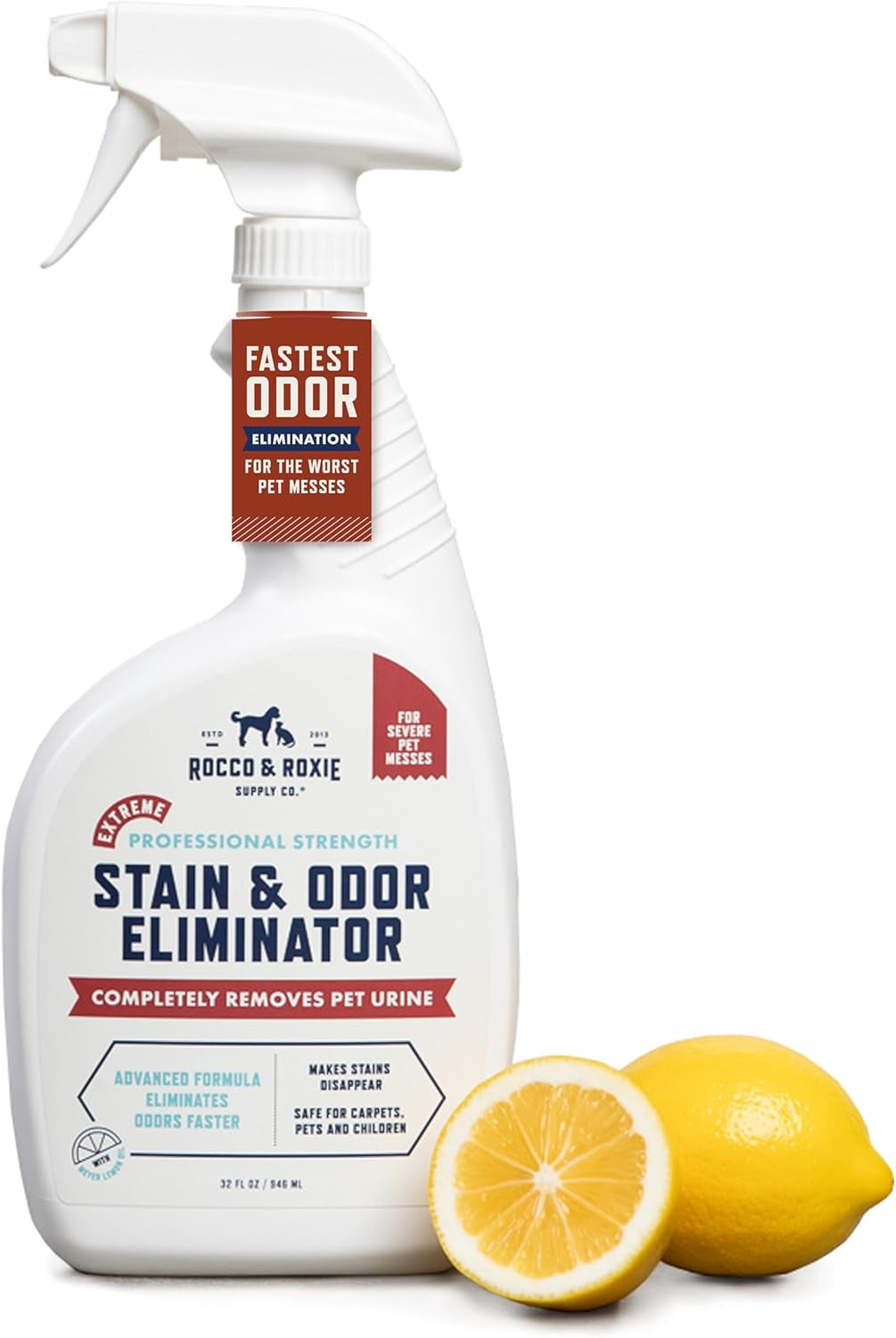 Stain & Strong Odor Eliminator, Enzyme Cleaner, Pet Odor Eliminator for Home - Carpet Stain Remover for Cats & Dog Pee - Urine Destroyer - Carpet Cleaner Spray Clear, 32 Fl Oz