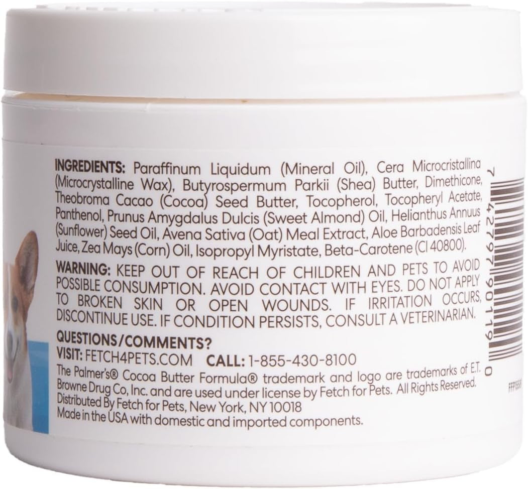 for Pets Cocoa Butter Fragrance Free Paw Pad & Nose Balm for Dogs - Dog Skin Soother Balm, Dog Paw Balm for Dry Skin & Pads - Cocoa Butter Formula with Vitamin E for Pets