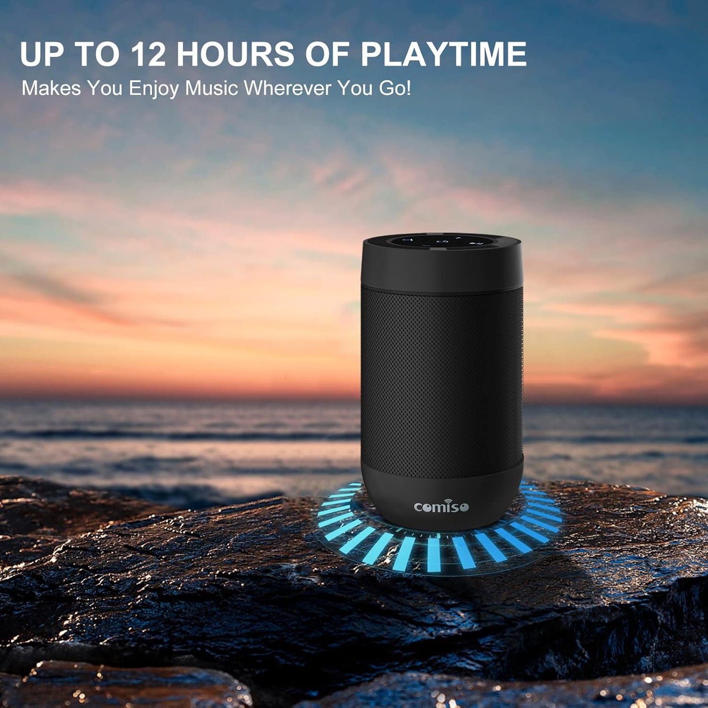 Bluetooth Speaker,5.3 Bluetooth Speakers Wireless,Tws Stereo Pairing,Built in Mic,360 Hdsound,Ip65 Waterproof Speaker,Support TF Card, for Home/Party/Outdoor/Beach, Gift for Men/Women-Black