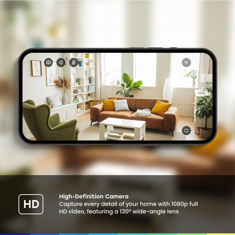 Myq Smart Indoor Security Camera – 1080P HD Video, Night Vision, Motion Detection, Wi-Fi, Two-Way Audio, Smartphone Control
