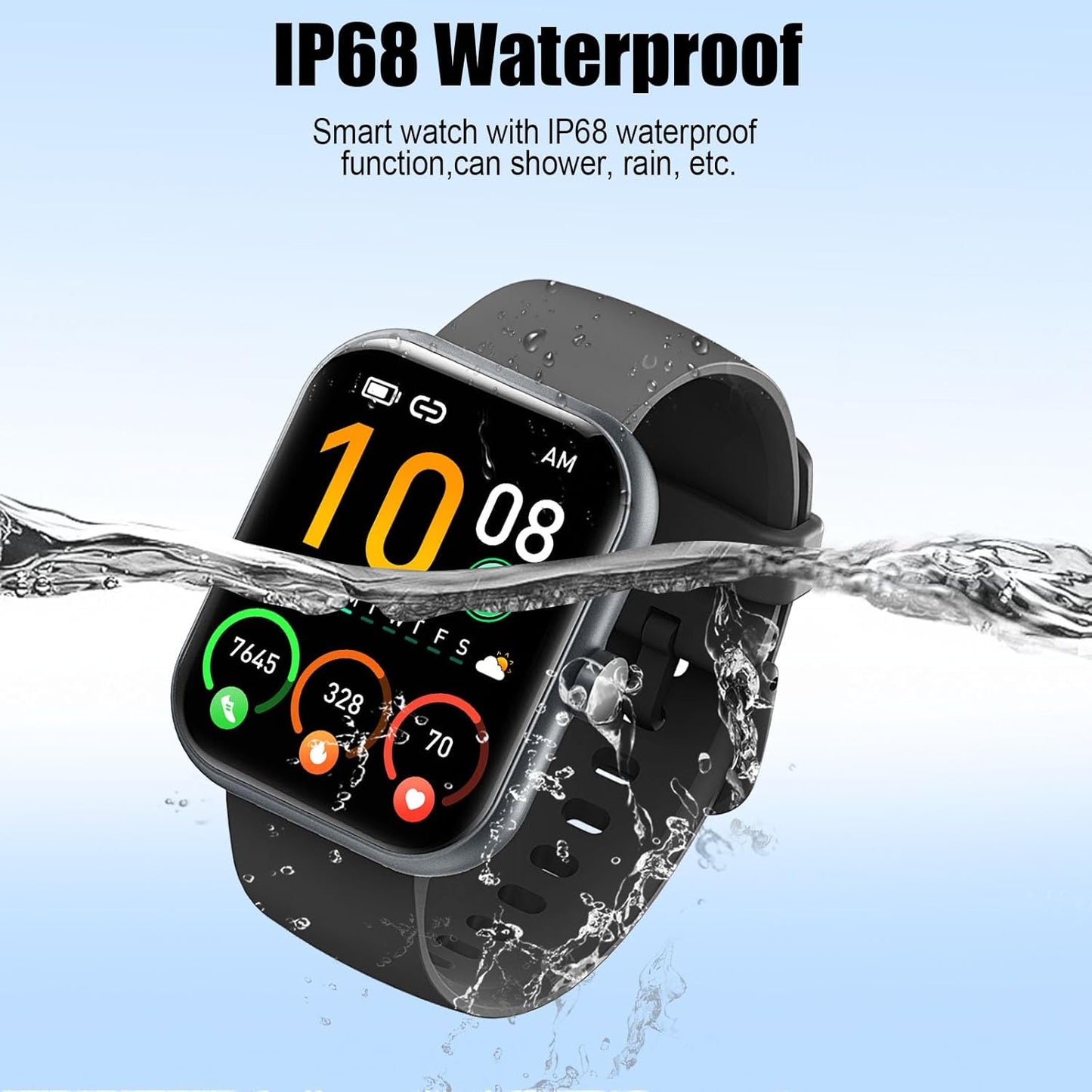 Smart Watch for Men Women, 2025 Release (Answer/Make Call) 1.96" HD Fitness Tracker Running Watch,Ip68 Waterproof, Pedometer,Step/Sleep/Heart Rate Monitor,110+ Sport Mode Smartwatch for Android Phone