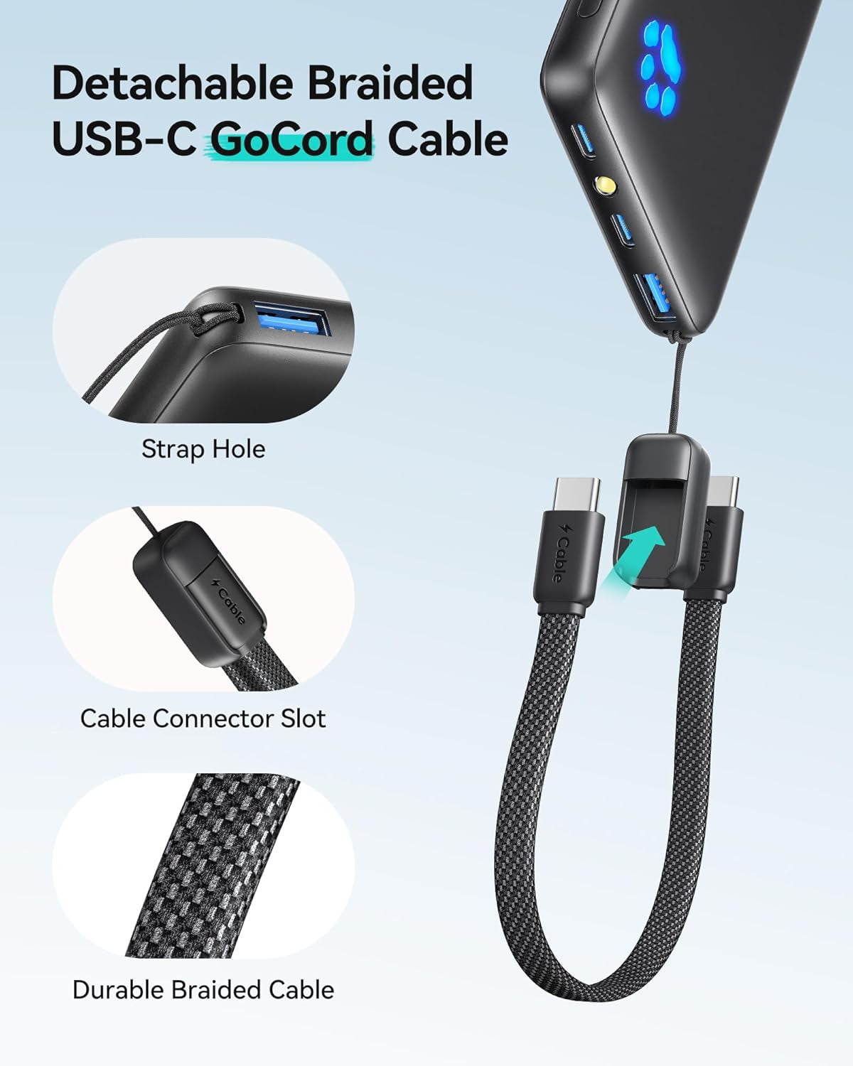 Portable Charger, Ultra Slim 10000Mah 45W PD Power Bank, USB C In&Out Fast Charging Battery Pack, Travel Essential Phone Powerbank Compatible with Iphone 17 16 15 Samsung S22 S21 Google Ipad Etc