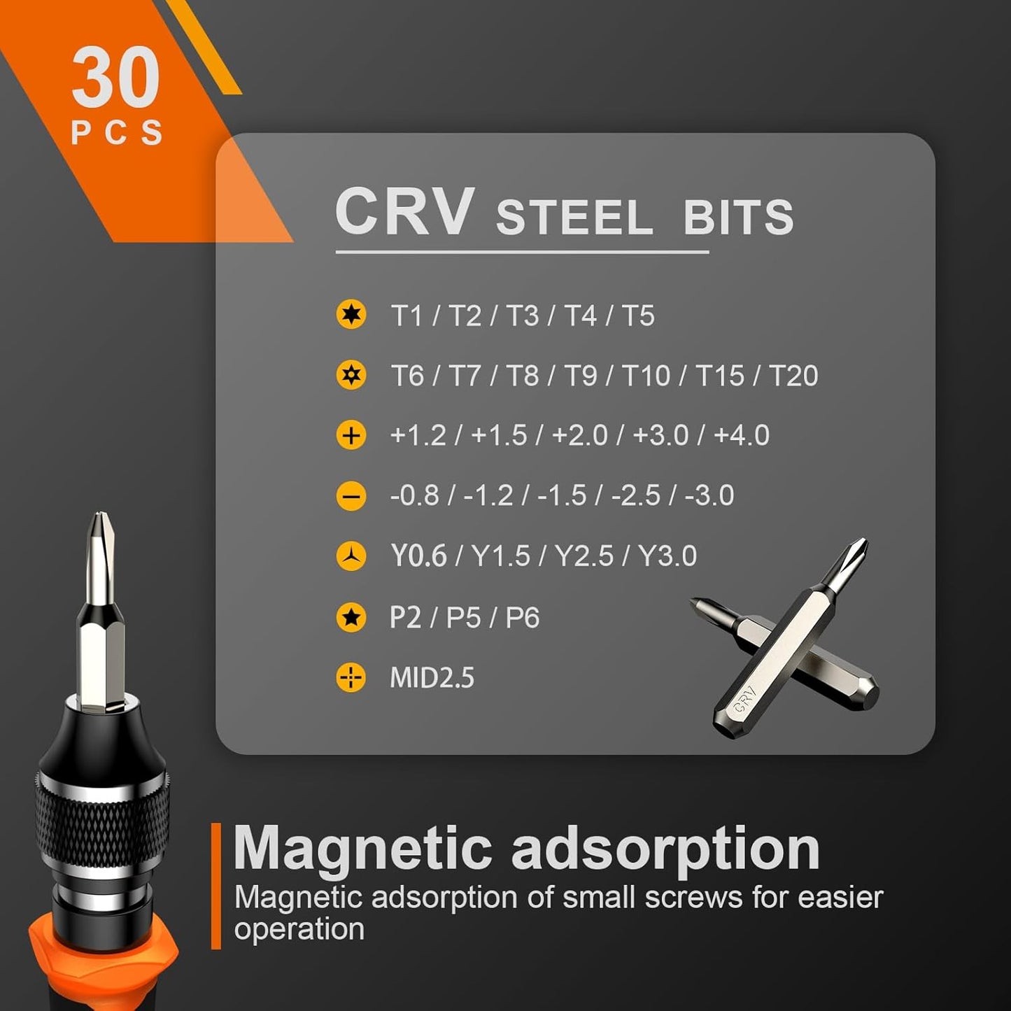 38Pcs Small Precision Screwdriver Set with Torx T5, T6, Y00, Mini Repair Tool Kit for Macbook, Computer, Laptop, Iphone, PS4 PS5, Xbox, Switch, Eyeglasses, Watch, Ring Doorbell, Electronic, Etc