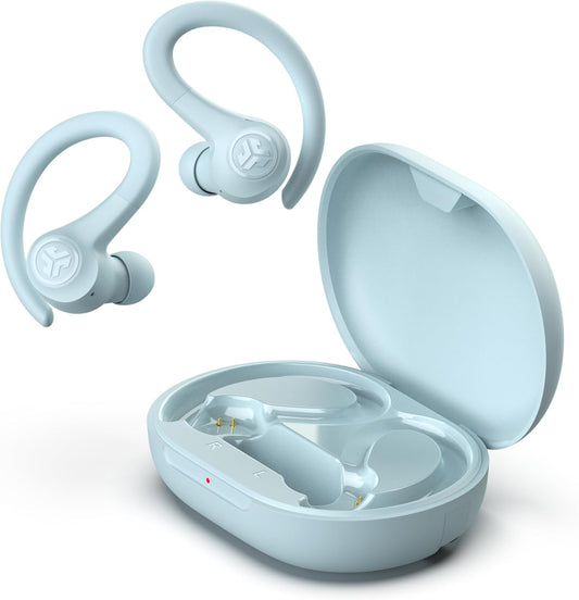 Go Sport+ Wireless Workout Earbuds Featuring C3 Clear Calling, Secure Earhook Sport Design, 35+ Hour Bluetooth Playtime, and 3 EQ Sound Settings (Light Blue)