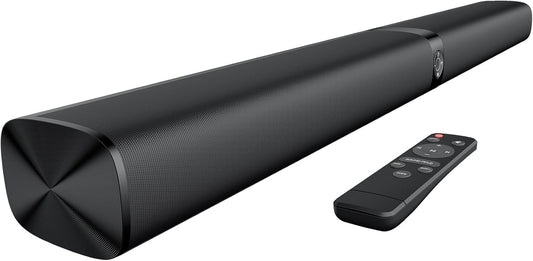 Sound Bar for Smart TV, Soundbar with Bluetooth/Arc/Opt/Aux Connect, Auto Volume Boost, 3 Equalizer Modes, 2 in 1 Detachable Soundbar for Tv/Pc/Gaming/Projectors
