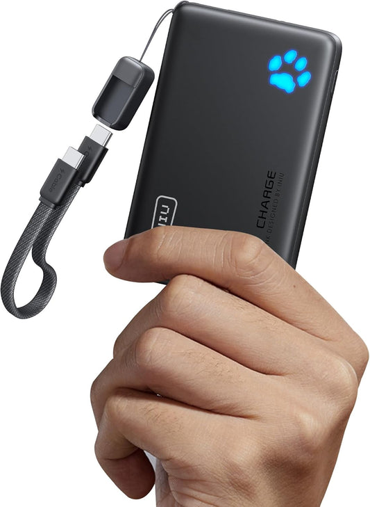 Portable Charger, Ultra Slim 10000Mah 45W PD Power Bank, USB C In&Out Fast Charging Battery Pack, Travel Essential Phone Powerbank Compatible with Iphone 17 16 15 Samsung S22 S21 Google Ipad Etc